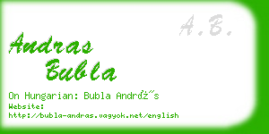 andras bubla business card